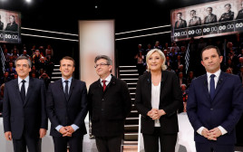 משתתפי העימות לנשיאות צרפת (צילום: AFP)