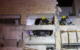 הבניין שנפגע בפיצוץ הגז בשכונת יגילה (צילום: יונתן זינדל)