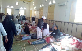 פצועים בפיגוע במסגד סמוך לאל עריש (צילום: רשתות ערביות)