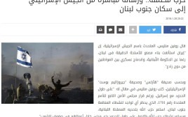 הכתבה על מאמרו של דובר צה"ל באתר לבנון 24 (צילום: צילום מסך)
