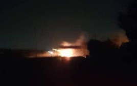 פיצוצים עזים ליד דמשק (צילום: רשתות ערביות)