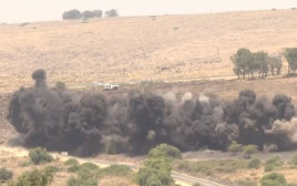 פיצוץ מוקשים ברמת הגולן, ארכיון (צילום: משרד הביטחון)