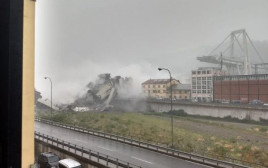 הגשר שקרס באיטליה (צילום: רשתות חברתיות)