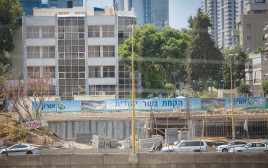 אתר העבודה של גשר יהודית בצדו המערבי (צילום: מרים אלסטר, פלאש 90)