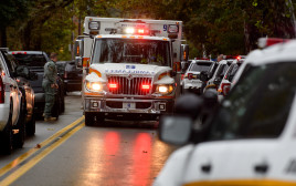 זירת אירוע הירי ב"קהילת עץ החיים" בפיטסבורג (צילום: AFP)