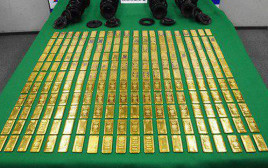 מטילי הזהב המוברחים (צילום: משטרת שיבו, יפן)