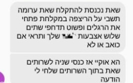 התכתבות בין "הקטינה" לאחד החשודים (צילום: משטרת ישראל)