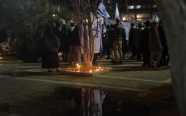 הפגנת ימין בעקבות רצח אורי אנסבכר ז"ל (צילום: אבשלום ששוני)