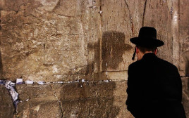 חרדי מתפלל בכותל המערבי (צילום: מרק ישראל סלם)