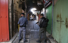 כוח מג"ב בעיר העתיקה בירושלים (צילום: דוברות המשטרה)