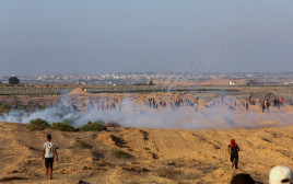 עימותים בגבול רצועת עזה (צילום: עבד ראחים חטיב, פלאש 90)