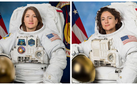 האסטרונאוטיות כריסטינה קוך וג'סיקה מאיר (צילום: רויטרס)
