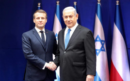 פגישת מקרון ונתניהו (צילום: מרק ישראל סלם)