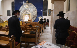 חוזרים לשגרת תפילה בבתי הכנסת בתל אביב (צילום: אבשלום ששוני)