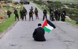מחאה בבקעת הירדן (צילום: רויטרס)
