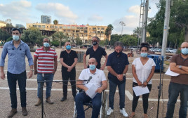 מסיבת העיתונאים של קבינט הקורונה (צילום: משה כהן)