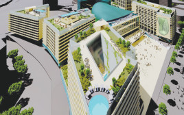 הדמיית הפרויקט בבנייני האומה (צילום: Populous ,גולדשמידט ארדיטי בן נעים אדריכלים)