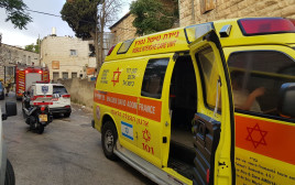 זירת השריפה בירושלים (צילום: תיעוד מבצעי מד"א)