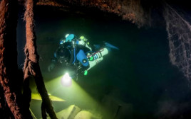 הצוללן מתחת למים (צילום: צילום מסך: רויטרס)