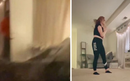 הסטוקר שפרץ לביתה של הנערה בזמן סרטון טיקטוק (צילום: צילום מסך טיקטוק)