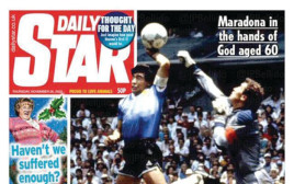 שער ה"דיילי סטאר" אחרי מות מראדונה