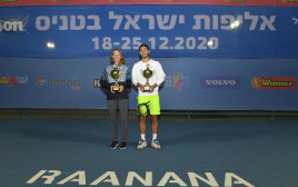 אלופי ישראל עוליאל וגלושקו (צילום: אלכס גולדנשטיין, איגוד הטניס)