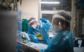 מחלקת קורונה בבית חולים (צילום:  אוליבייה פיטוסי פלאש 90)