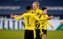 ארלינג הולאנד, ג’יידון סאנצ’ו (צילום: Alexandre Simoes/Borussia Dortmund via Getty Image)