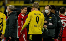 ארלינג הולאנד, רוברט לבנדובסקי (צילום: Alexandre Simoes/Borussia Dortmund via Getty Image)