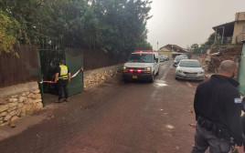 זירת הרצח (על פי החשד) בנשר