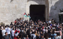 הפגנות בשער שכם במזרח ירושלים (צילום: מרק ישראל סלם)