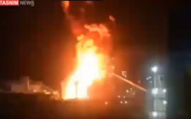 פיצוץ המפעל באיראן  (צילום: רשתות חברתיות באיראן)