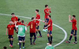 שחקני נבחרת ספרד (צילום: JOSE MANUEL VIDAL/POOL/AFP via Getty Images)