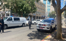 זירת ניסיון השוד בחיפה (צילום: דוברות המשטרה)