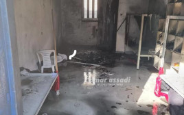 שריפה בכלא קציעות (צילום: עמאר אסדי, חמ"ל)