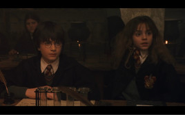 הרמיוני גריינג'ר והארי פוטר ב"הארי פוטר ואבן החכמים" (צילום: צילום מסך)