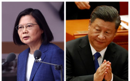 שי ג'ינפינג וצאי אינג-וון  (צילום:  REUTERS/Carlos Garcia Rawlins/Ann Wang)