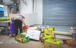 אוספים מזון בשוק ברמלה (למצולמים אין קשר לכתבה) (צילום: יוסי אלוני, פלאש 90)