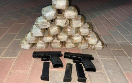 הסמים והנשק שנתפסו (צילום: דוברות המשטרה)