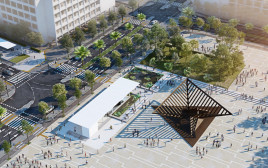 הדמיית העיצוב החדש של כיכר רבין (צילום: דוברות נת"ע)