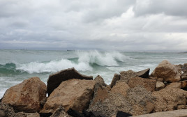 מזג אוויר סוער בחיפה (צילום: רביד חכמון/TPS)
