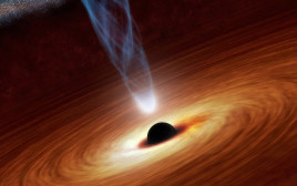 הדמיית מחשב של חור שחור (צילום: רויטרס)