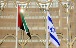 דגל ישראל לצד דגל איחוד האמירויות (צילום: REUTERS/Christopher Pike)