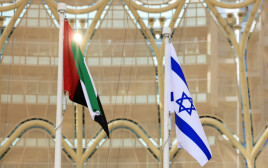 דגל ישראל לצד דגל איחוד האמירויות (צילום: REUTERS/Christopher Pike)