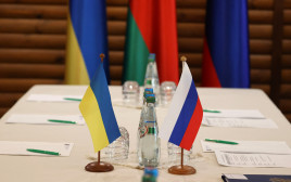 שיחות המו"מ בין רוסיה לאוקראינה (צילום: Maxim Guchek/BelTA/Handout via REUTERS)