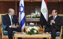 נפתלי בנט ונשיא מצרים, עבד אל-פתאח א-סיסי (צילום: קובי גדעון, לע"מ)