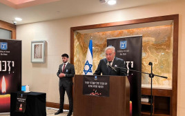 שגריר ישראל באמירויות אמיר חייק, בעת נאומו בטקס יום הזיכרון (צילום: שגרירות ישראל באיחוד האמירויות הערביות)