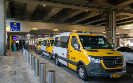 מוניות ליד נתב"ג, ארכיון (למצולמים אין קשר לנאמר בכתבה) (צילום: יוסי אלוני, פלאש 90)