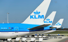 מטוסים של חברת התעופה KLM ההולנדית (צילום: REUTERS/Piroschka van de Wouw)