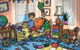 איפה הנעל? נסו למצוא אותה בין הצעצועים הפזורים בחדר (צילום: מתוך טיקטוק)